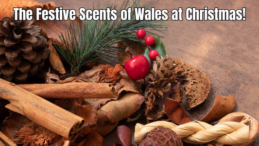 Christmas spices, holly and candles representing festive scents in Wales.