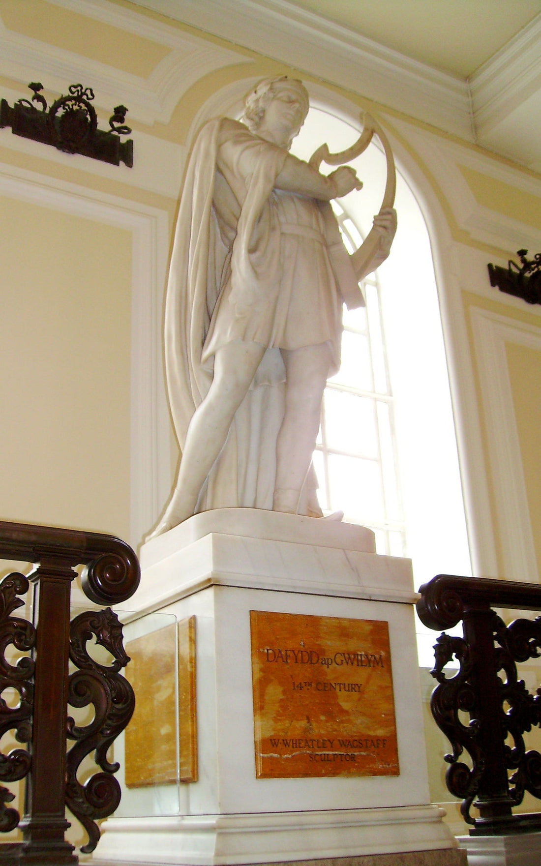 Statue of the medieval Welsh poet Dafydd ap Gwilym at Cardiff City Hall