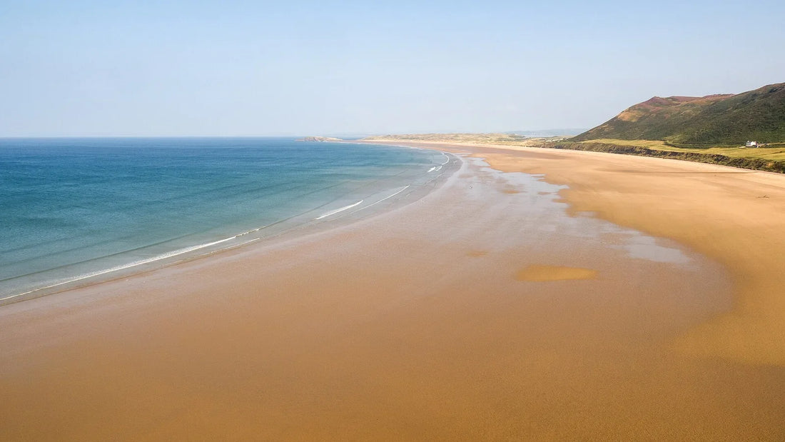 Rhossili Bay and its sweeping sandy beach on the Gower Peninsula in Wales