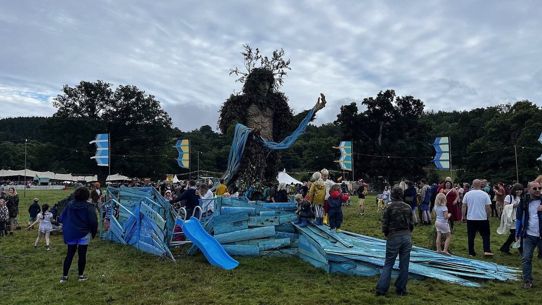The Green Man effigy at Green Man Festival in Bannau Brycheiniog