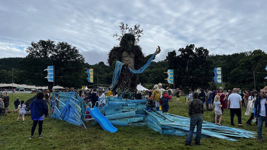 The Green Man effigy at Green Man Festival in Bannau Brycheiniog
