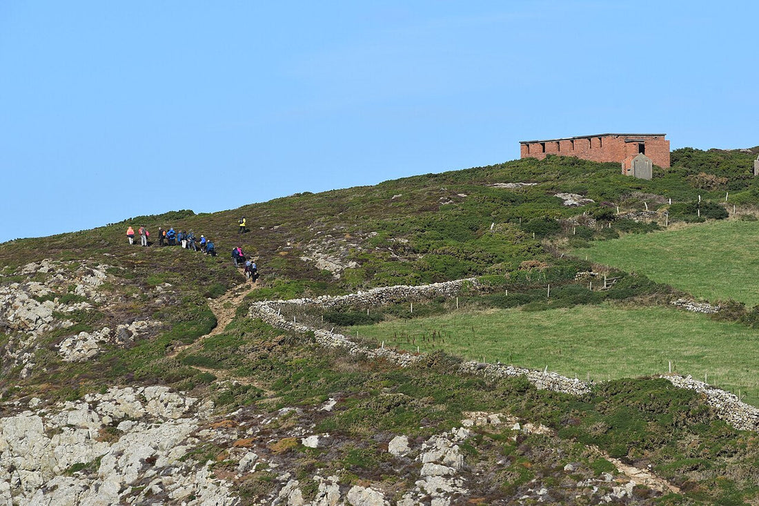 A walking group on the Pembrokeshire Coast Path in Wales