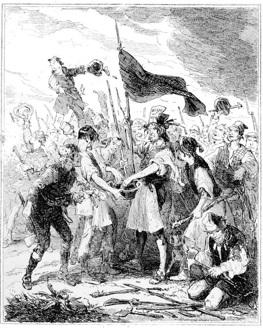 Nineteenth-century illustration depicting the Merthyr Rising of 1831