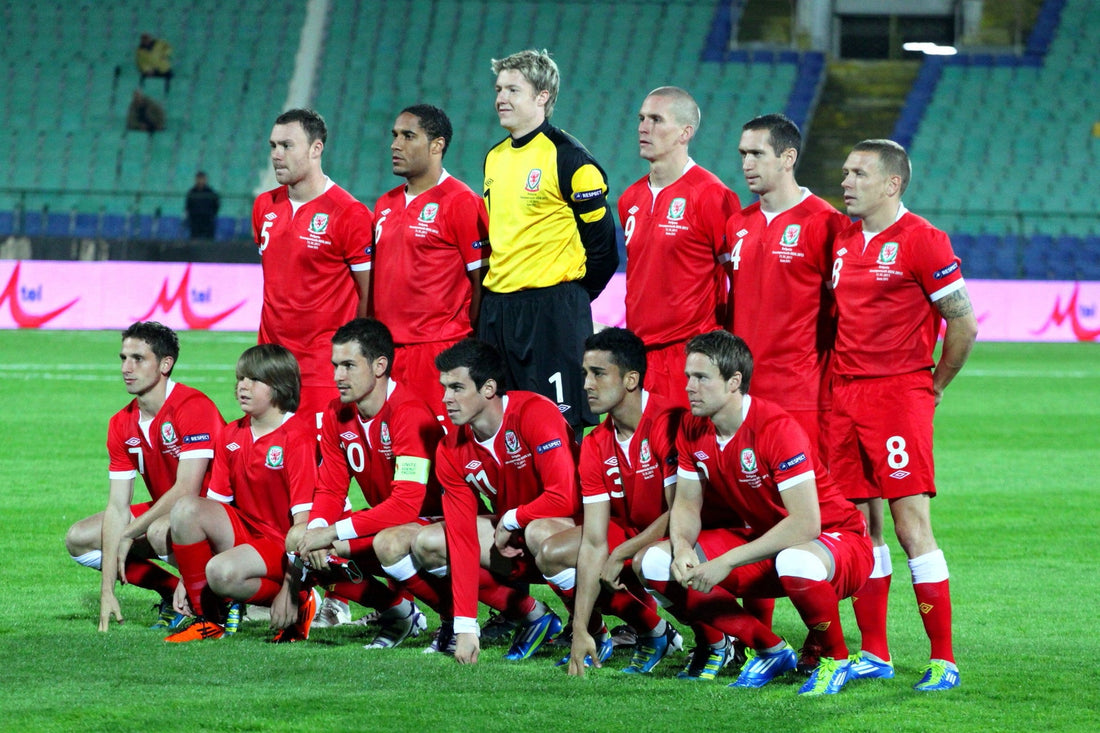 Wales national football team assembled before a match