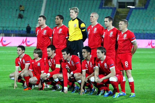 Wales national football team assembled before a match