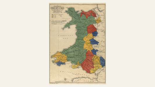 John Edward Southall map of Welsh-language distribution based on the 1891 Census
