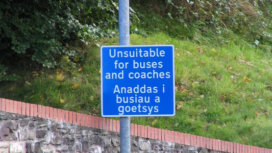 A bilingual Welsh and English road sign in Brecon