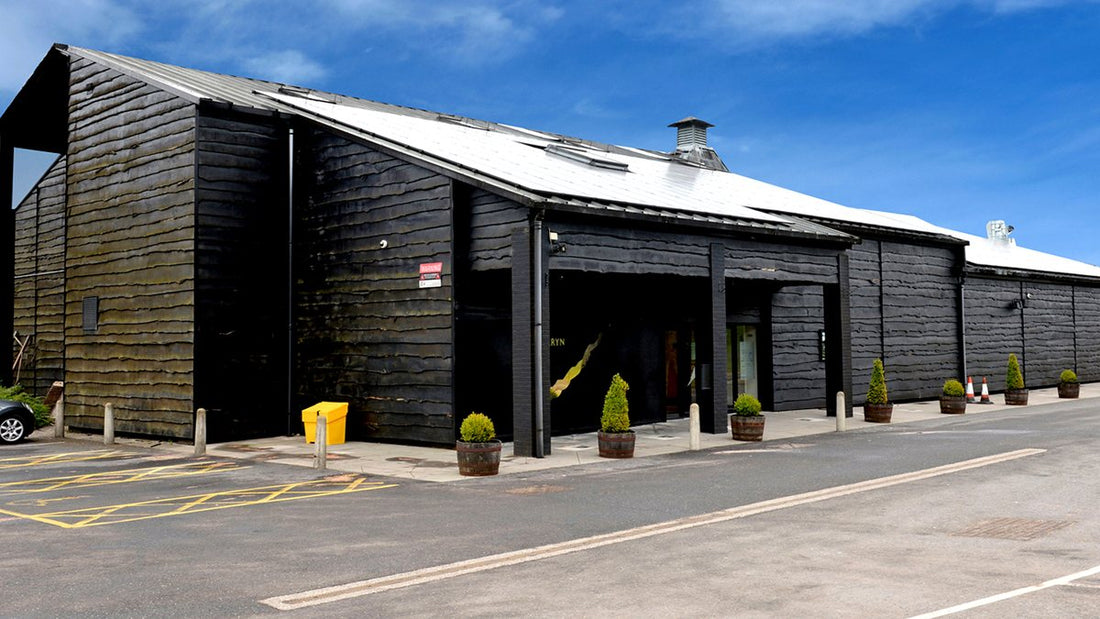 The modern Penderyn Distillery building in Wales