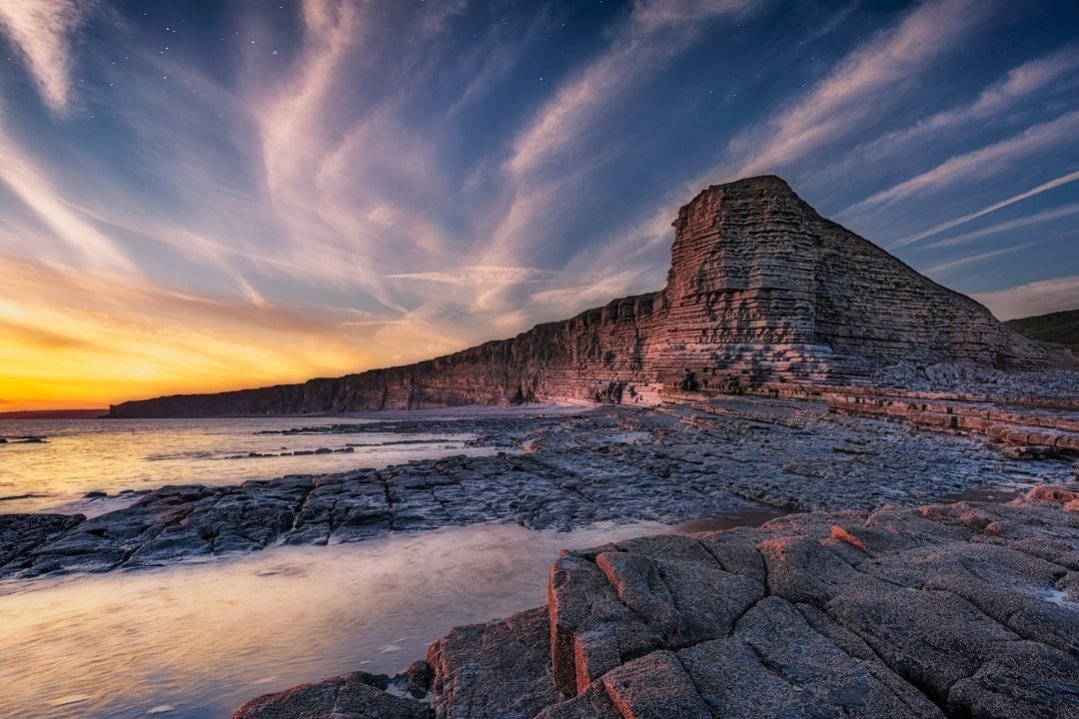 a photo of nash point in wales